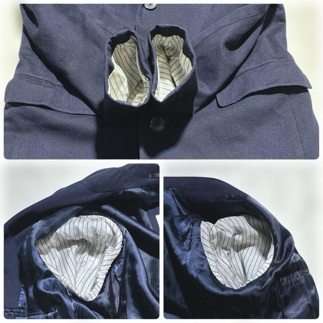 ストレッチ⭐️LACOSTE　テーラードジャケット　アンコン ネイビー　XL相当