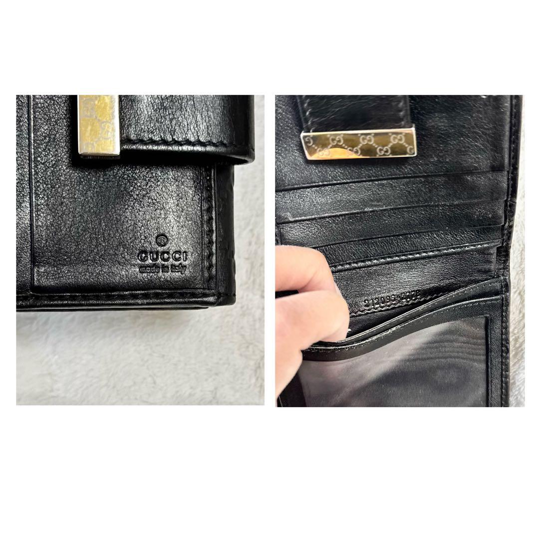 ✨正規品✨ GUCCIグッチ 二つ折り財布 Wホック ブラック GGロゴエンボス