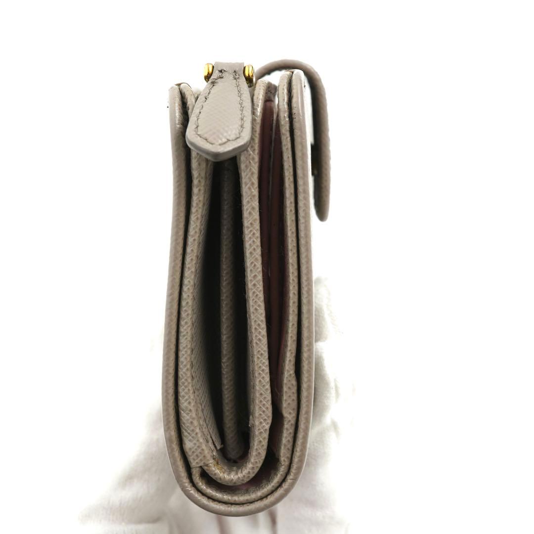 ✨未使用に近い✨　PRADA ミニ財布　サフィアーノレザー　リボン　バイカラー