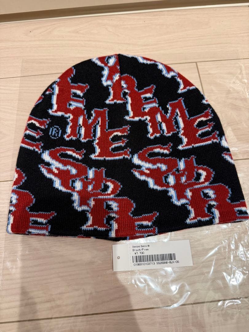 SlantedGothicOutlineBeanie黒Supreme26SS