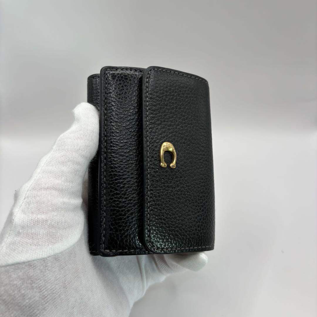 COACH 三つ折り財布　ミニ トライフォールド ウォレット　CM437 黒