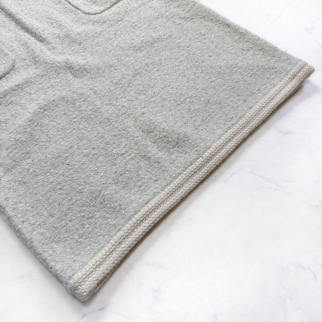 24AW アナイ ANAYI ウールブークレ配色ワンピース 36 ニットワンピ