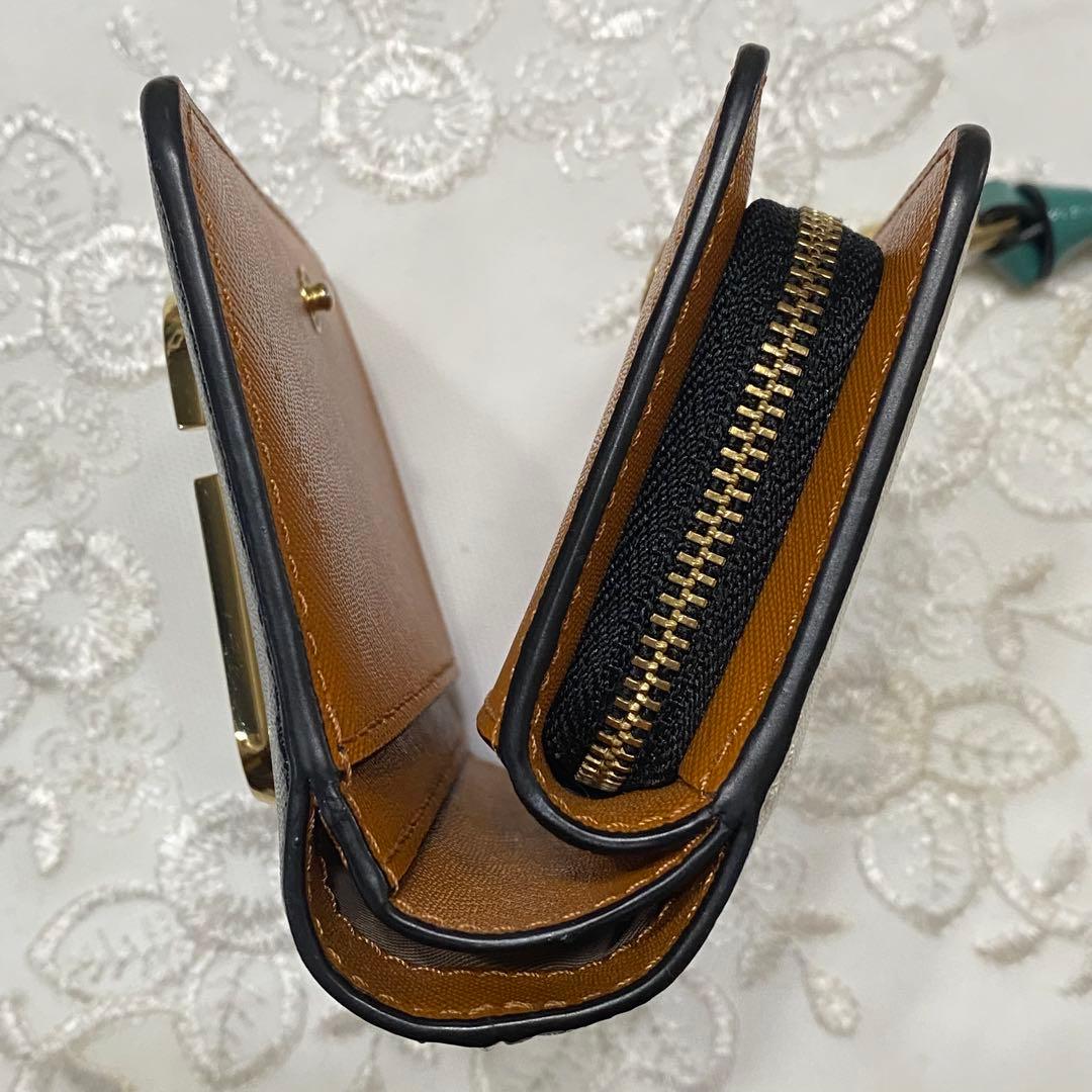 MARC JACOBS 二つ折り財布 ブラック ホワイト 合成皮革