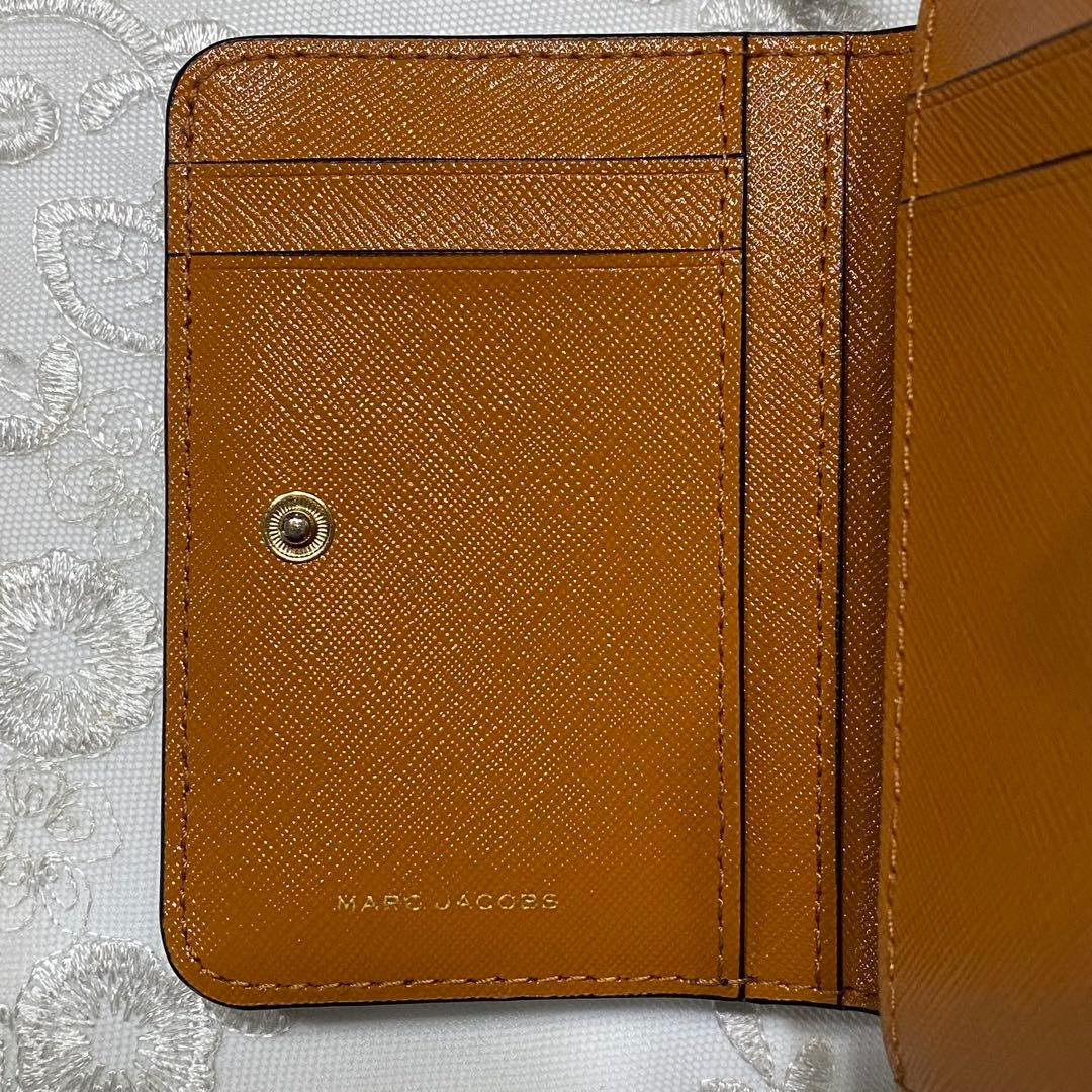 MARC JACOBS 二つ折り財布 ブラック ホワイト 合成皮革