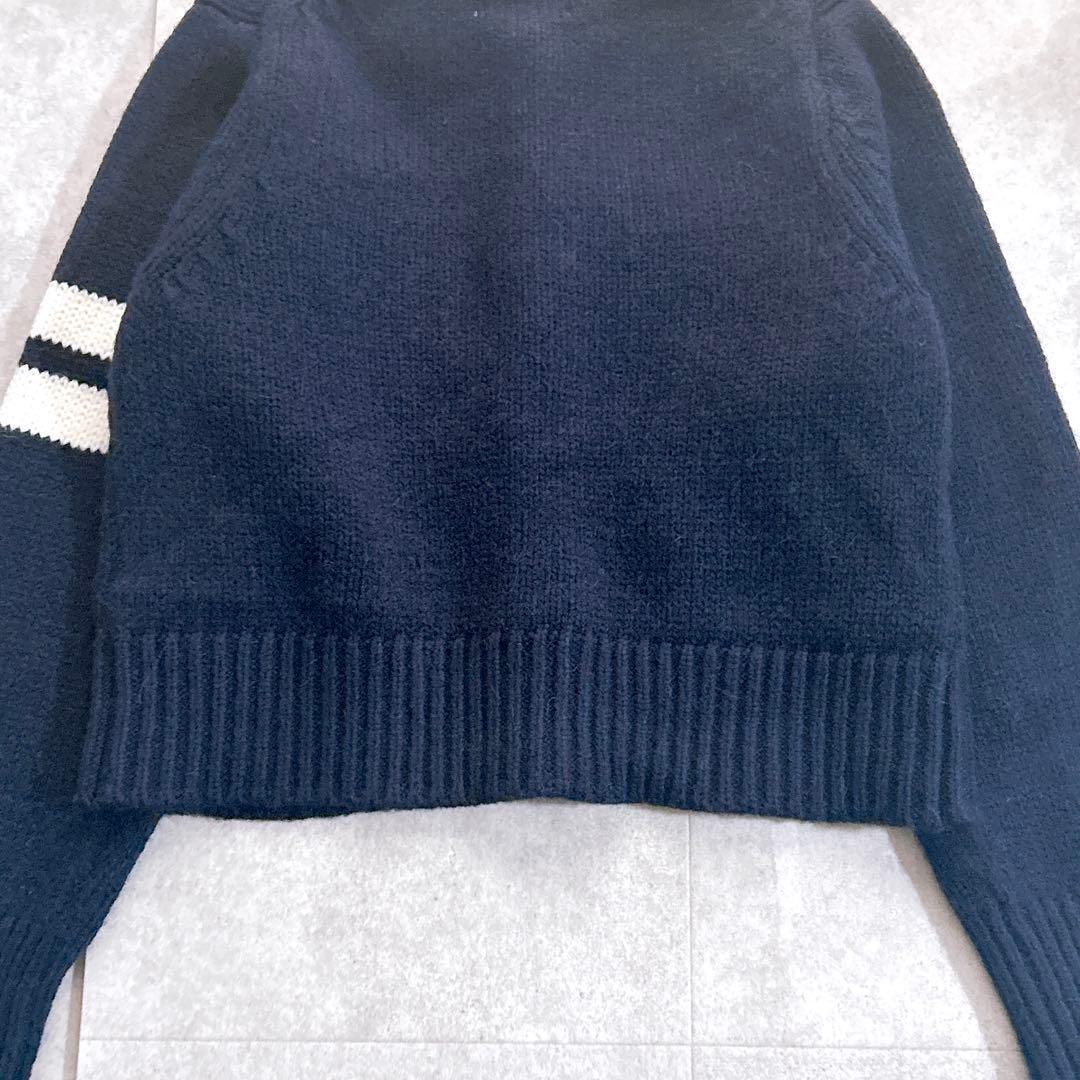 極美品✨ アダムエロペ 【WEB限定】ポロニットカーディガン 紺 近年 完品