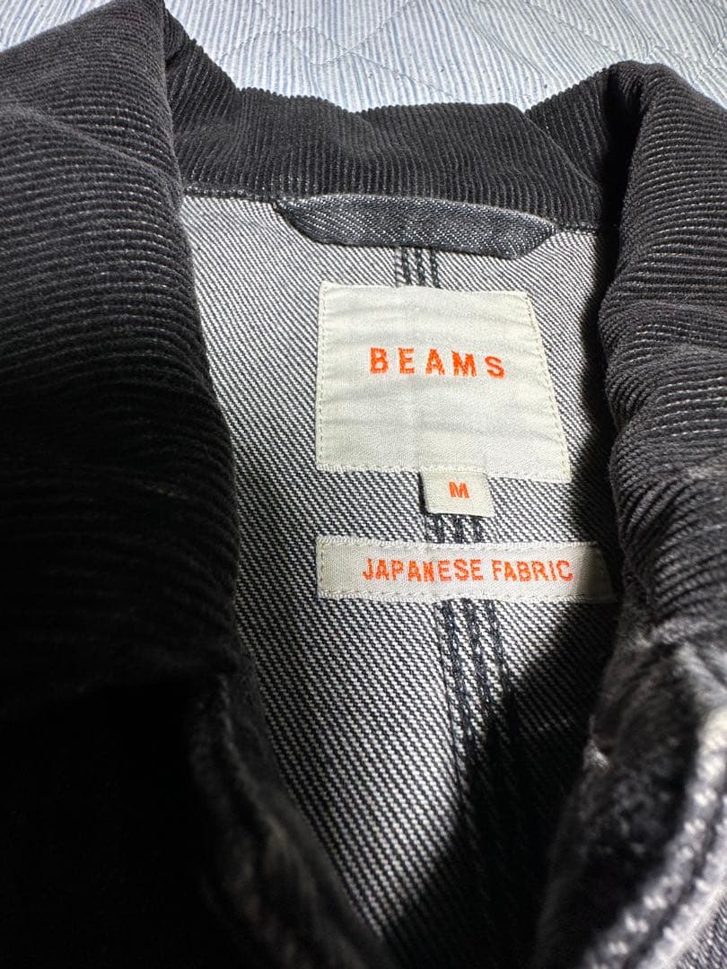 BEAMS M デニムカバーオールジャケット ブラック