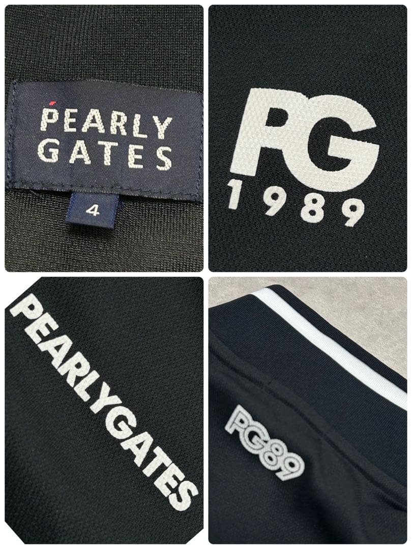 極美品 PEARLY GATES ハーフジップシャツ サイズ4 メンズ 黒