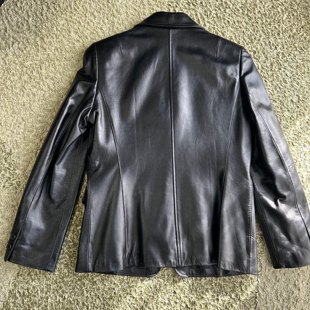 BALMAIN ブラック レザーテーラードジャケット
