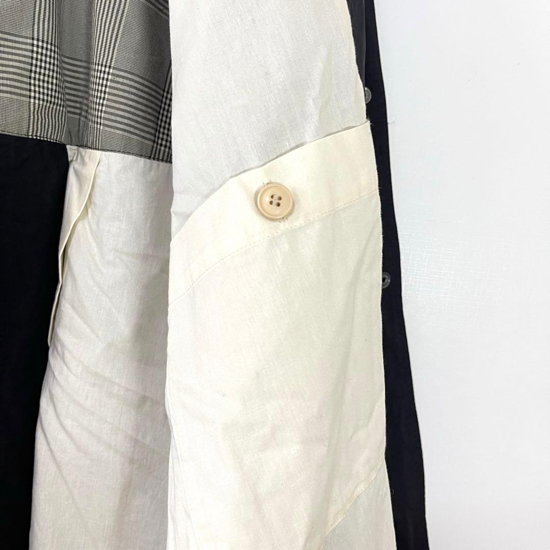 【美品】Malle 【F】ナイロンコート　トレンチコート　ブラック　セミロング