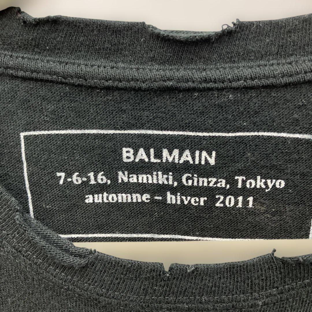 BALMAIN 銀座店オープン限定 ダメージ加工 グラフィック Tシャツ L