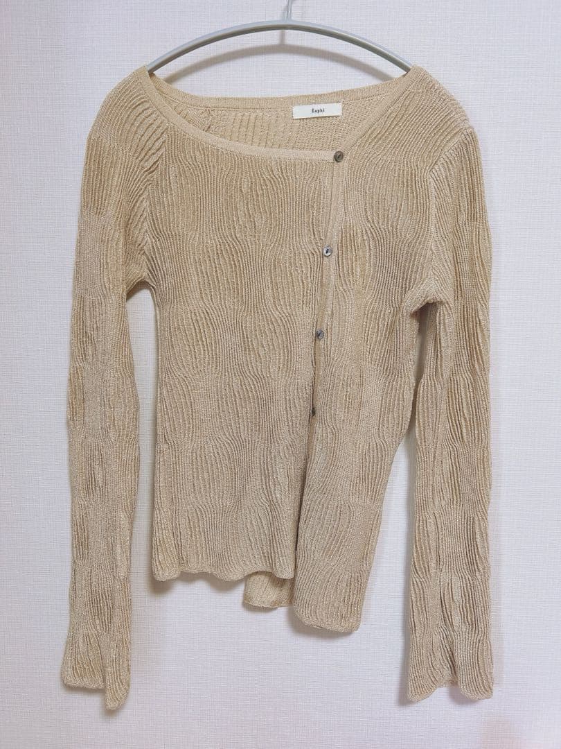 Eaphi WAVE TUCK ASYMMETRY GLITTER カーディガン