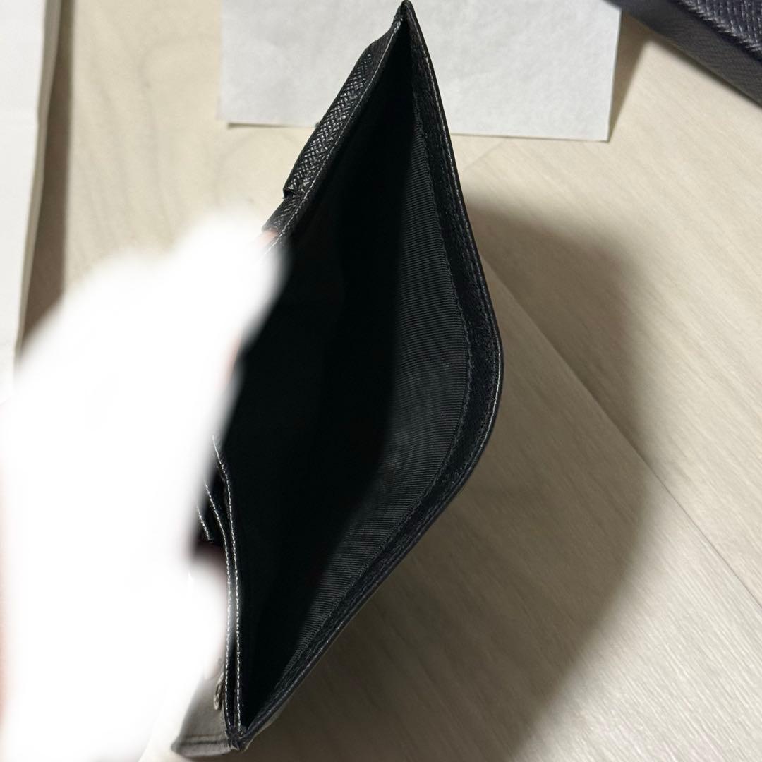 【美品】PRADAサフィアーノトライアングル2つ折り財布