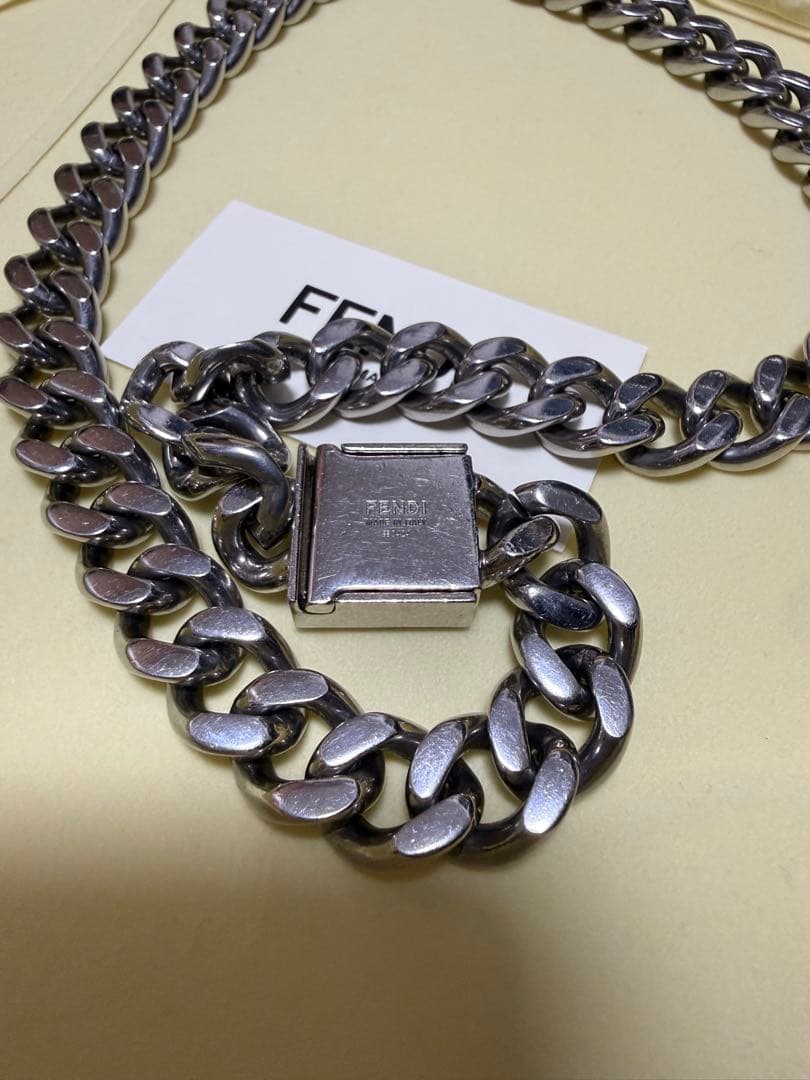 FENDI ネックレス　パラジウム　喜平
