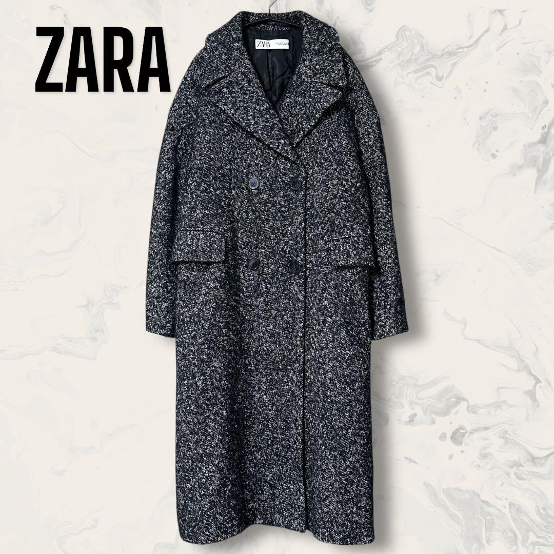 【未使用】 ZARA オーバーサイズ ウール コート ナッピンク