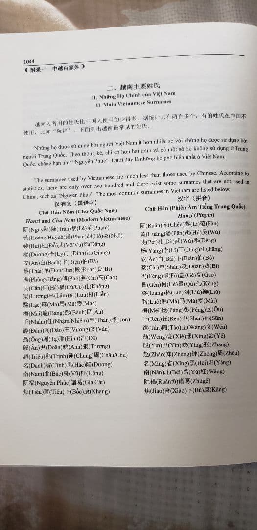 越喃汉英 四文对照新辞典