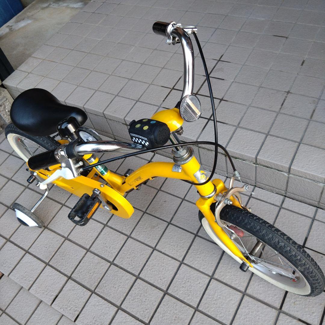 イエロー 14インチ 幼児用自転車 補助輪付き ASAHI