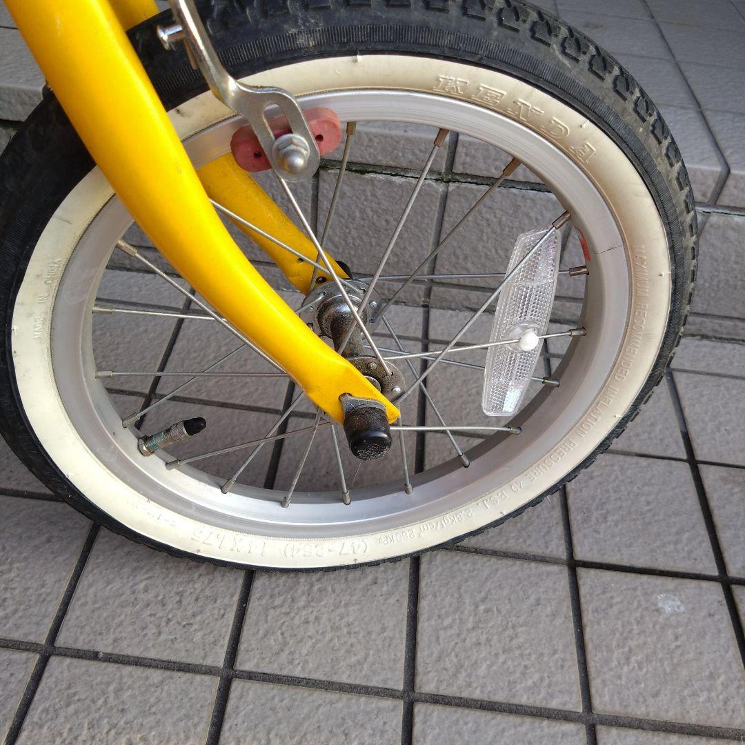 イエロー 14インチ 幼児用自転車 補助輪付き ASAHI