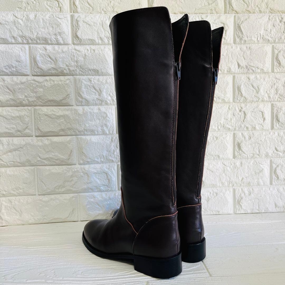 【美品】REMME レザー ロングブーツ ダークブラウン 37 23.5cm