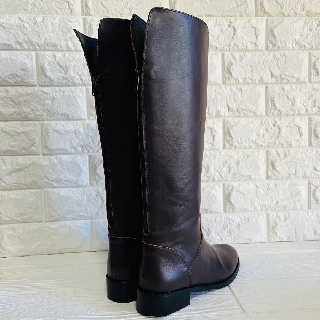【美品】REMME レザー ロングブーツ ダークブラウン 37 23.5cm