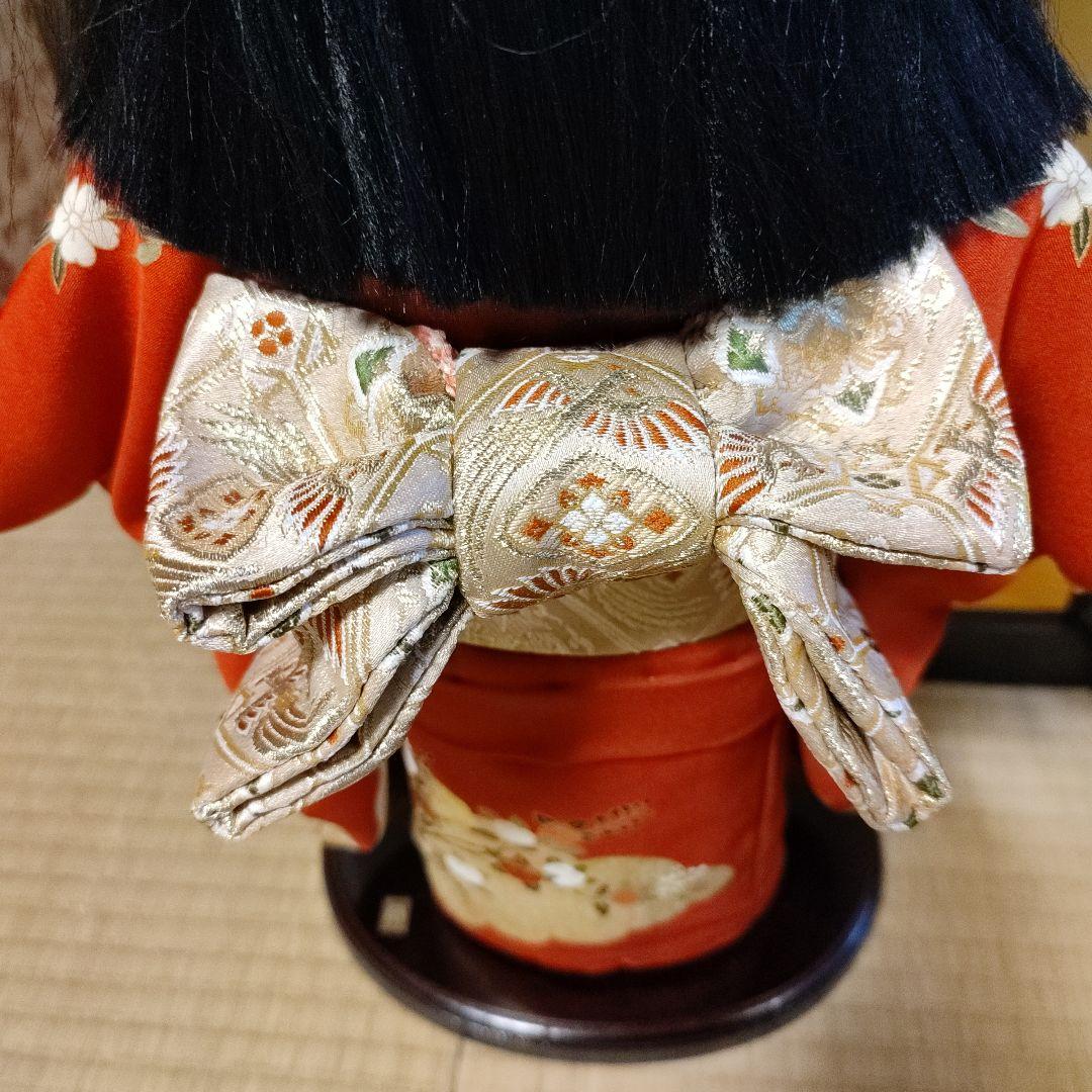 海*名様 市松人形　正絹仕上げ　ガラスケース付