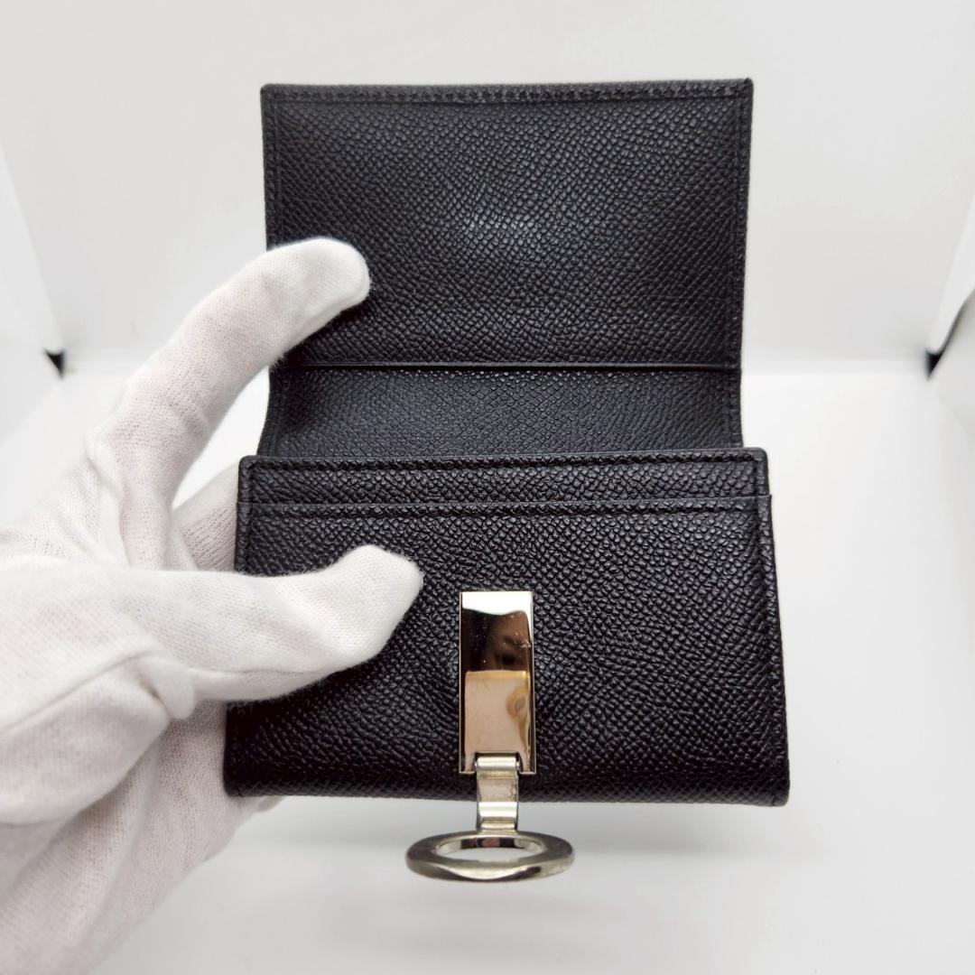極美品 BVLGARI ブルガリ レザー カードケース 名刺入れ ブラックレザー