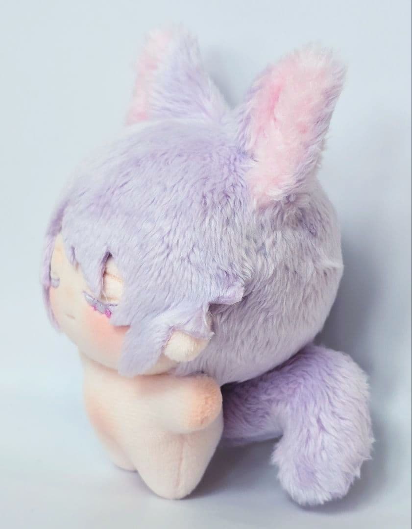 自作 無属性 ぬいぐるみ 藤色の猫くん 10cm
