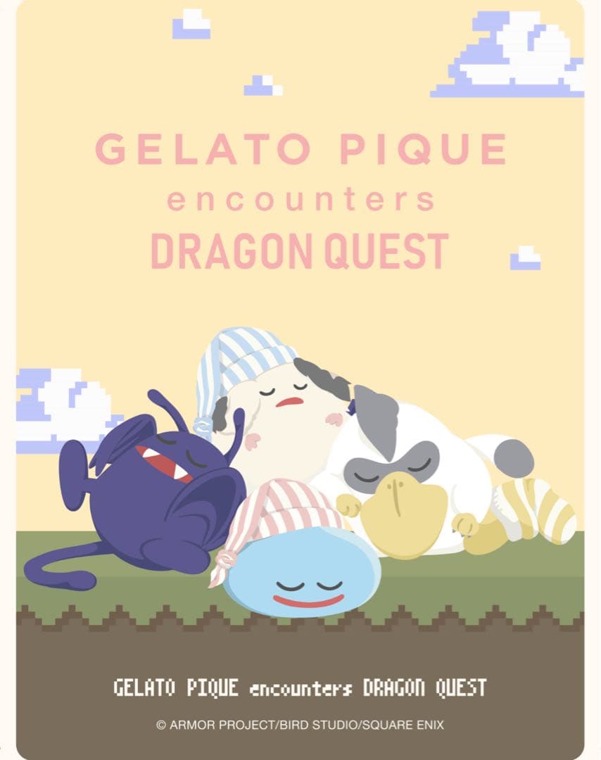 ジェラピケコラボ【ドラゴンクエスト】スリーピングモンスターワンポイントロンT M