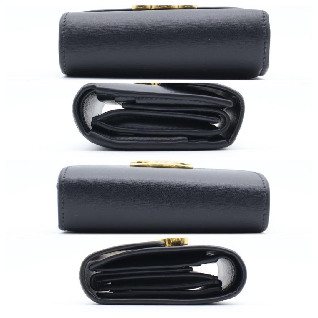 【極美品】CELINE スモールフラップウォレット　三つ折り財布　黒