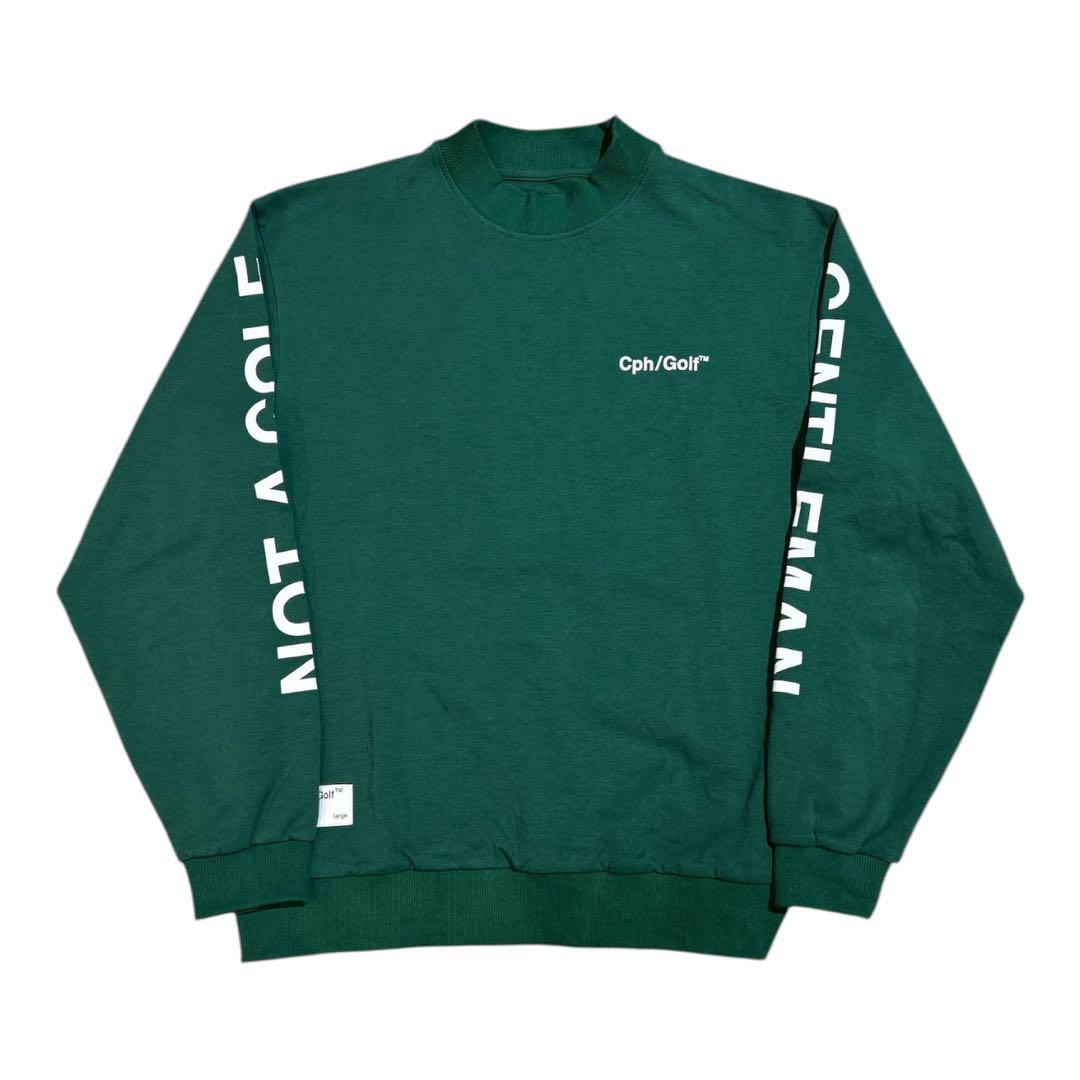 ロゴモックネックシャツ　グリーン　M