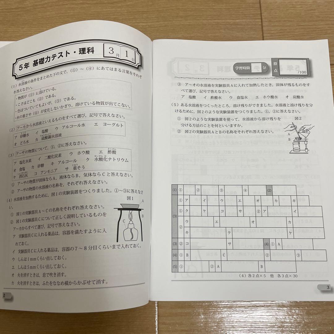 グノーブル☆基礎力テスト 理解 5年生 全11冊　2023年3月〜2024年1月