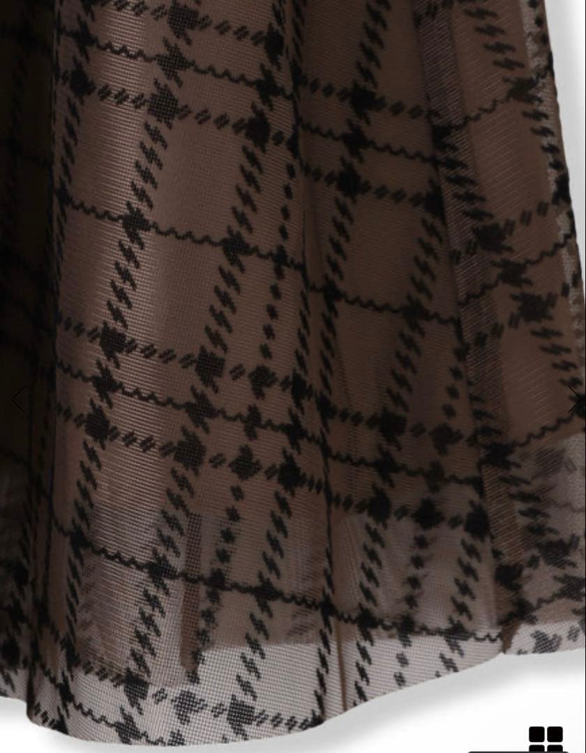 ドロワット ロートレアモンフロッキーチェックスカート　新品　2 茶　匿名配送