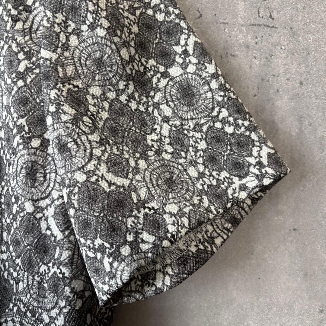 レリアン Leilian 幾何学レースプリントワンピース 半袖　9号 美品
