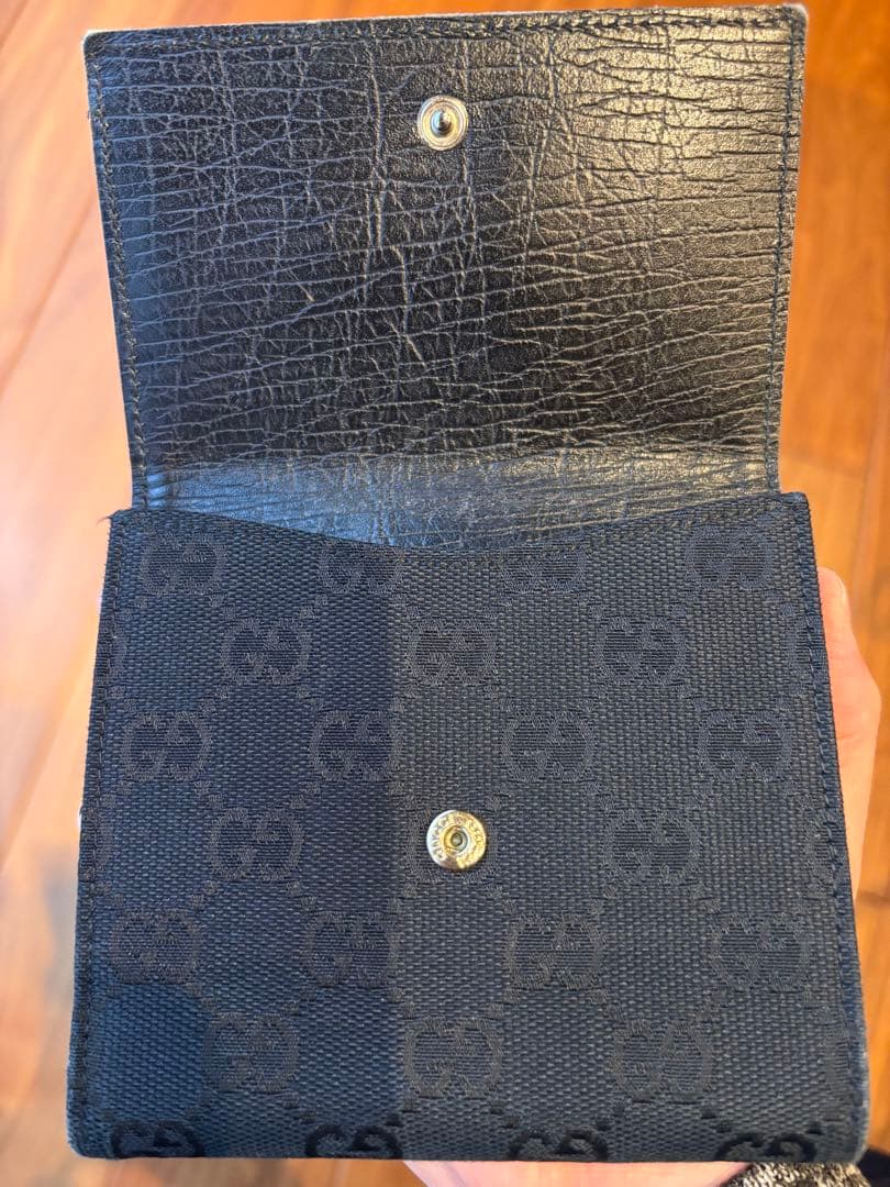 美品⭐︎GUCCI ニつ折り財布 GGマーモント ブラック