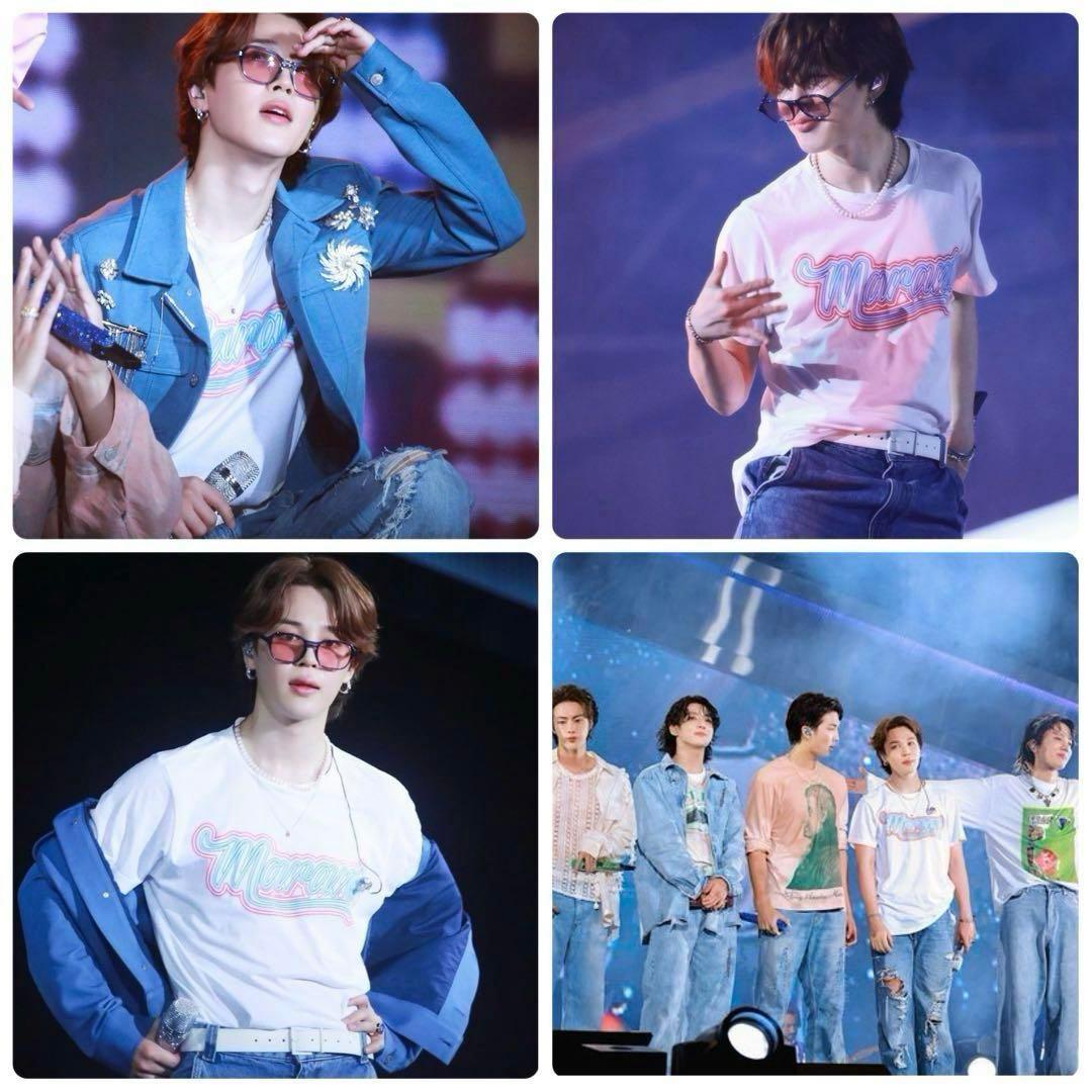 激レア希少！BTSジミン着用TシャツISABEL MARANTロゴTシャツ半袖白
