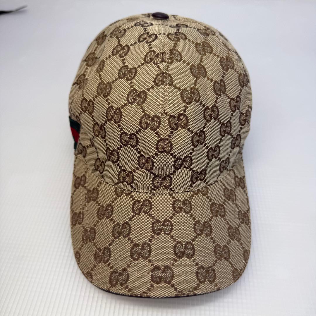 ☆グッチ GUCCI☆GGキャンバス ベースボールキャップ 帽子 シェリーライン