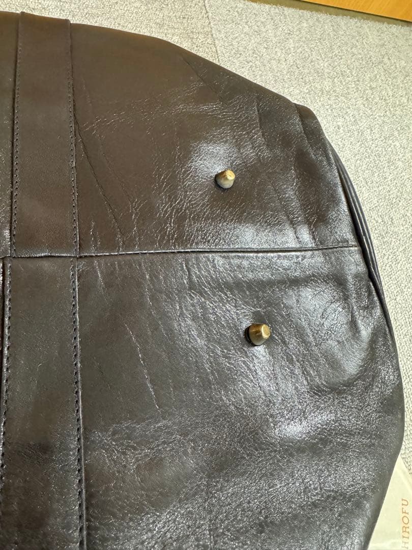 HIROFU ヒロフ ボストンバッグ レザー 革 ブラック ゴールド金具
