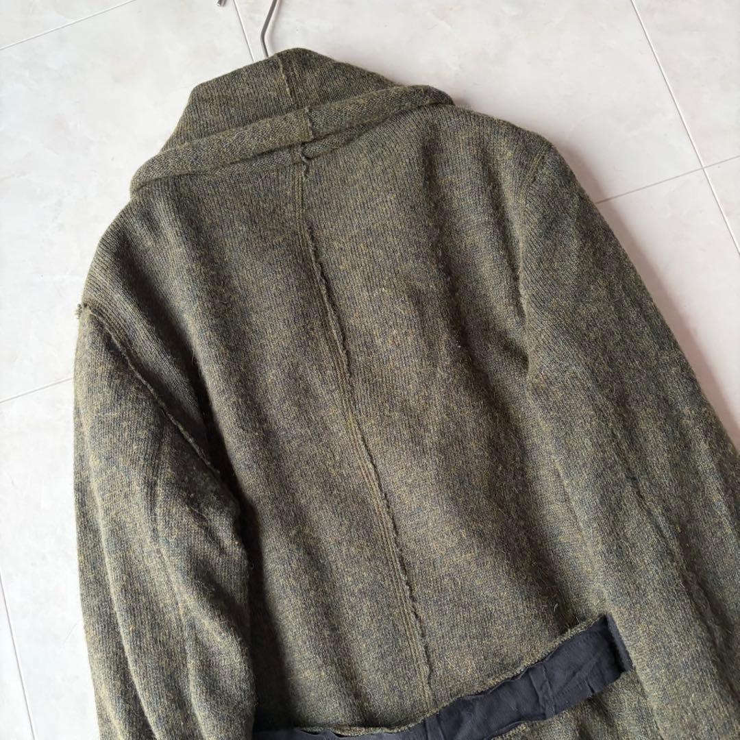 パドカレ pas de calais ニットコート ウールリネンアルパカ 緑