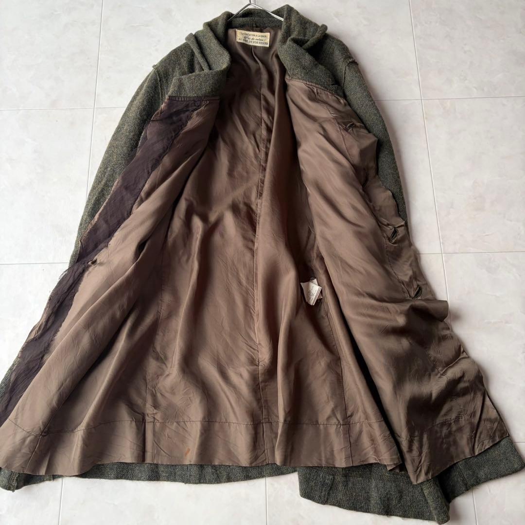 パドカレ pas de calais ニットコート ウールリネンアルパカ 緑