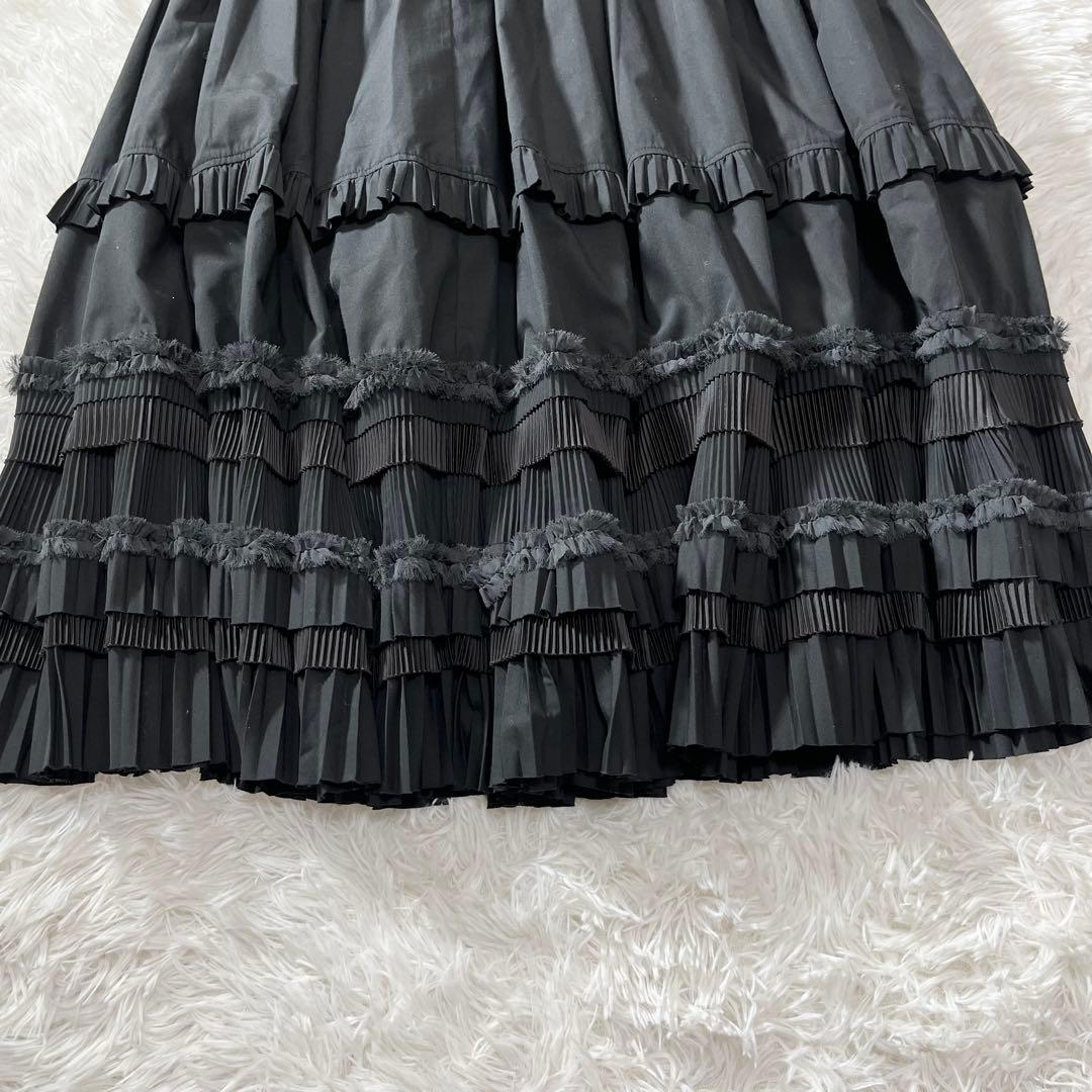 【美品】Ray BEAMS RBS プリーツ ティアード スカート ブラック