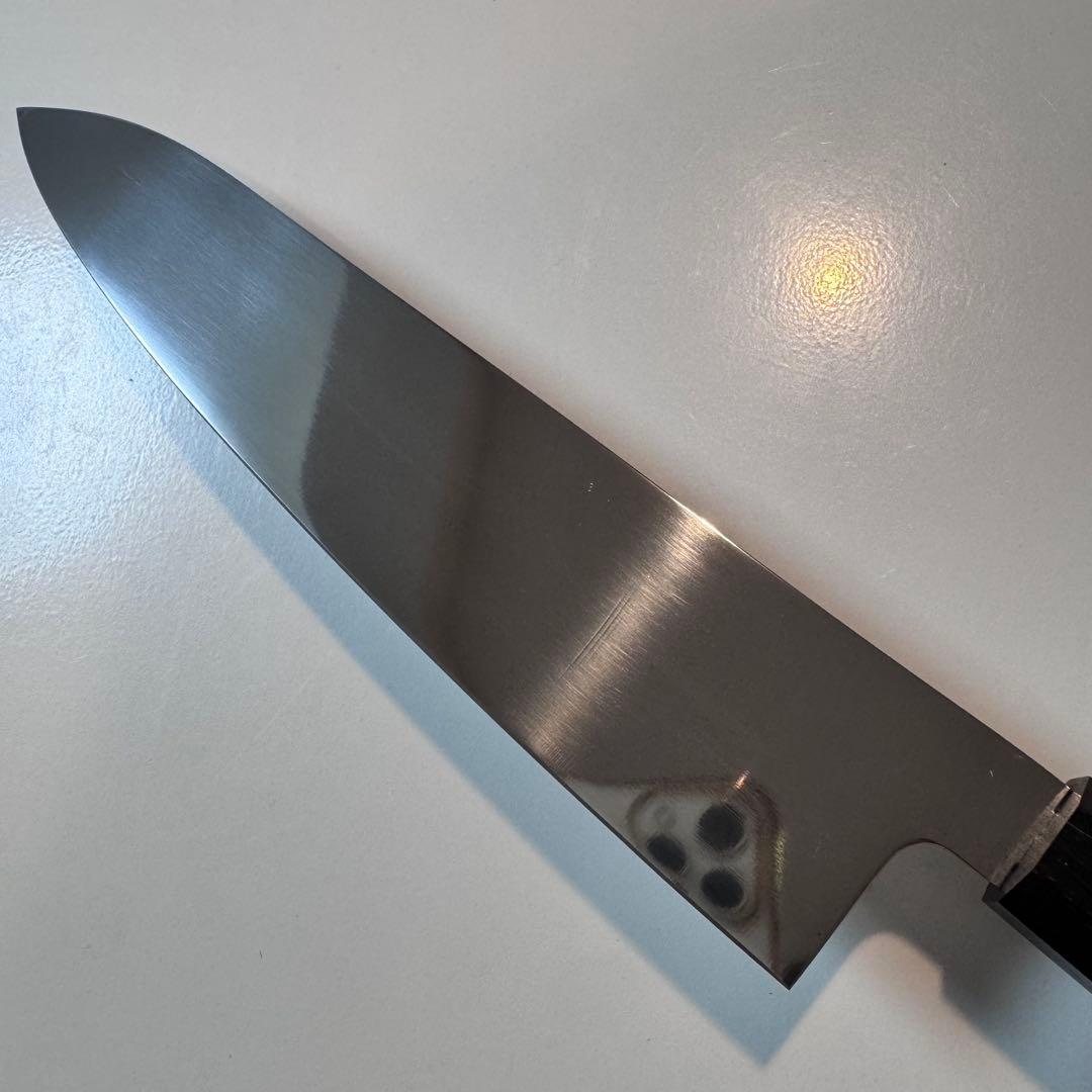 240mm 和牛刀　ステンレス全鋼 両刃 黒檀八角柄