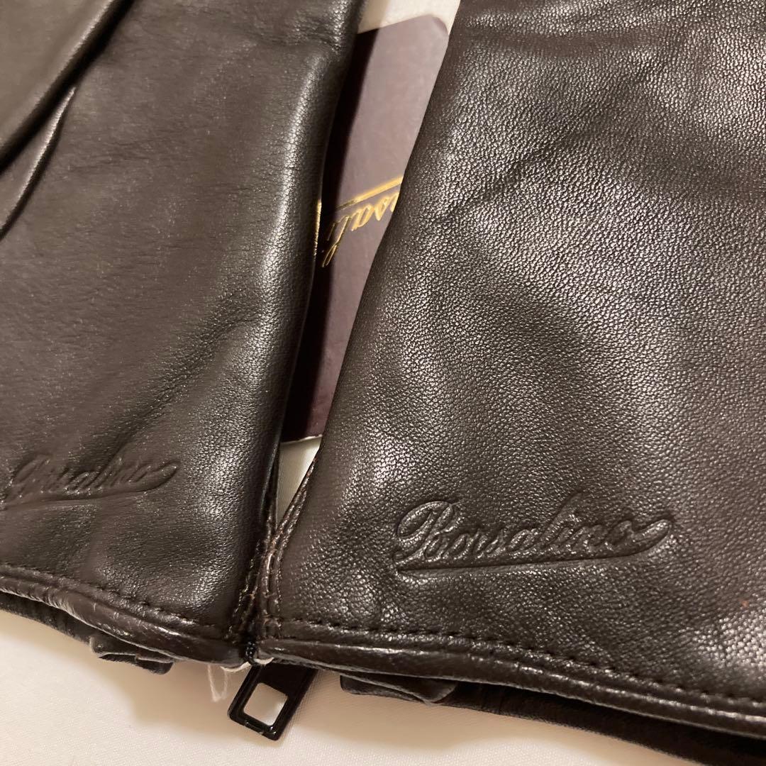 訳あり　新品　Borsalino ボルサリーノ　本革　手袋　ブラウン　23cm