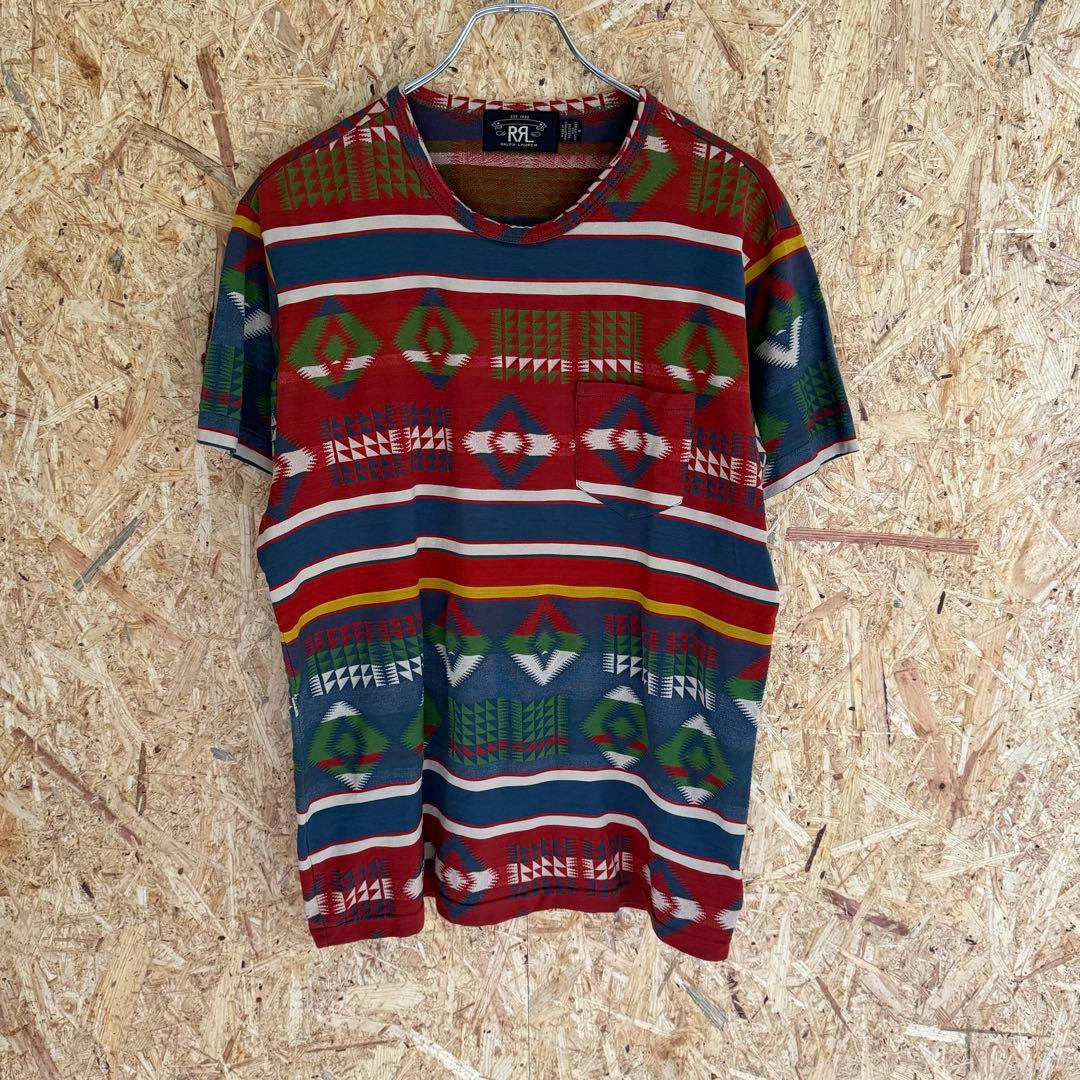 トップス 00s RRL native jacguard pocket tee M