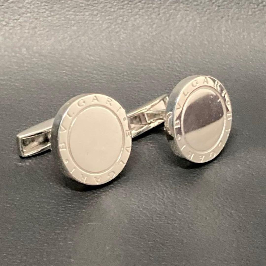 BVLGARI ブルガリ　カフリンクス シルバー925 ダブルロゴ　円形