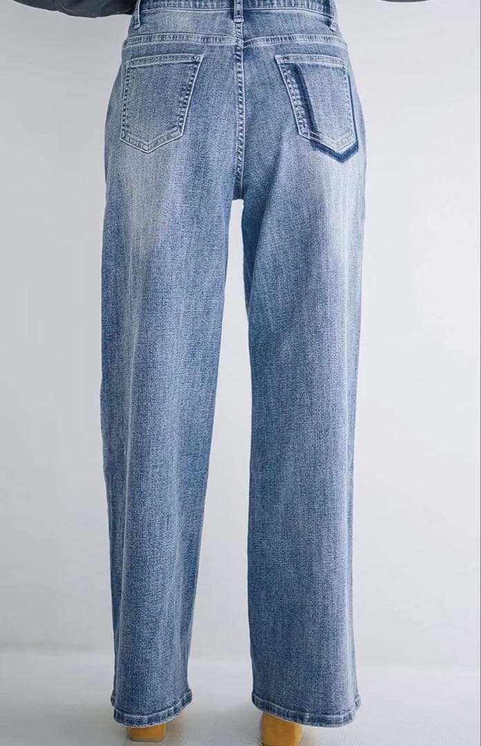 INDIMARK デニムパンツレディースワイド デニムベーシックブルーWJ167