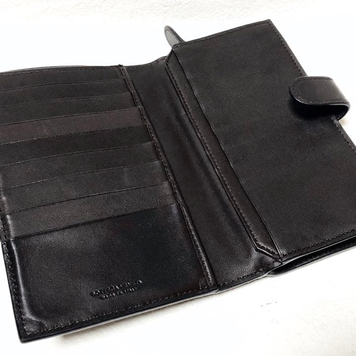 ボッテガヴェネタ　超美品　イントレチャート　レザー　がま口折り財布　ブラウン