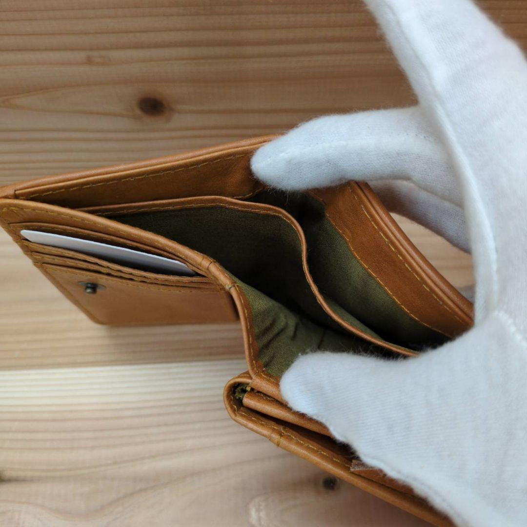 未使用　新品　ズッケロフィラート　ブラウン 牛革 三つ折り財布 48984