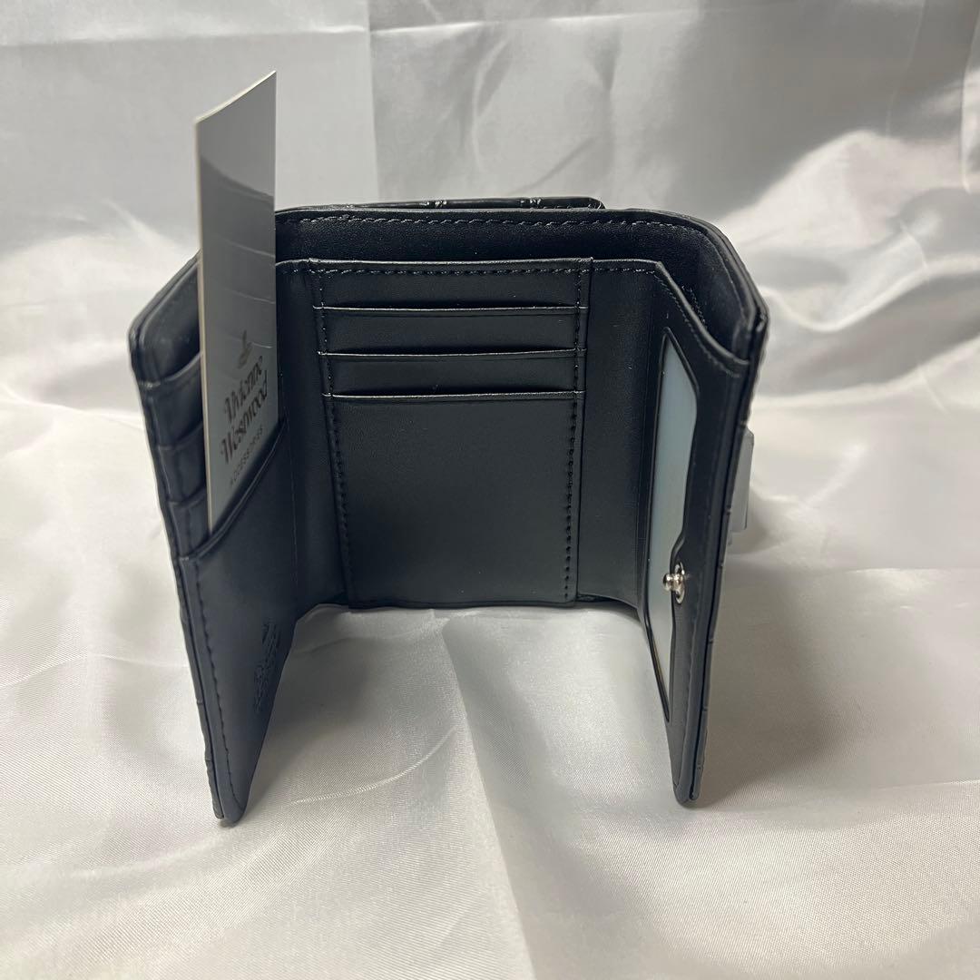 新品 Vivienne Westwood ブラック クロコダイル柄 三つ折り財布
