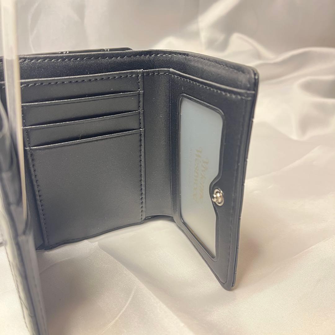 新品 Vivienne Westwood ブラック クロコダイル柄 三つ折り財布