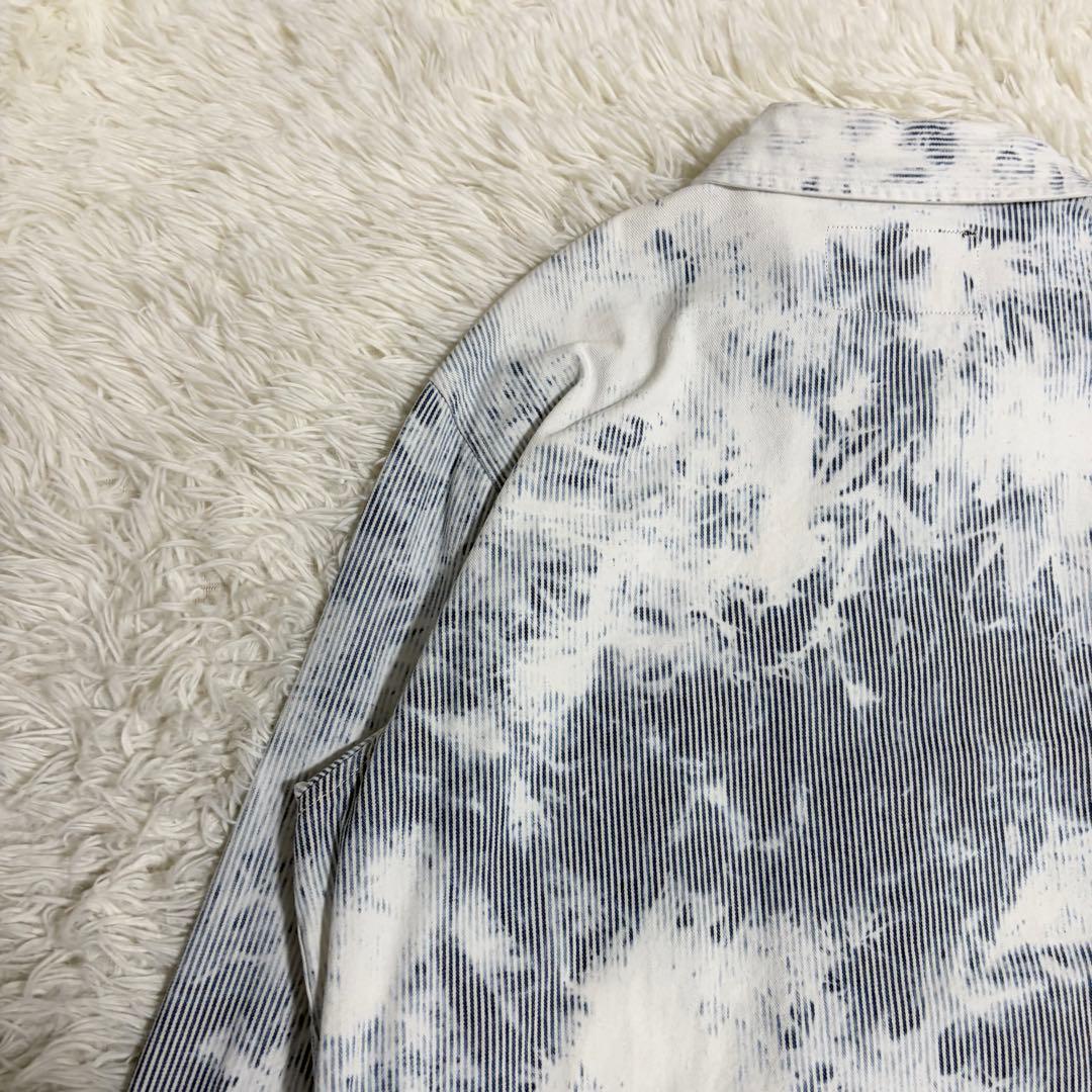 STUSSY ヒッコリーストライプ ガレージジャケット ブリーチ加工 Mサイズ