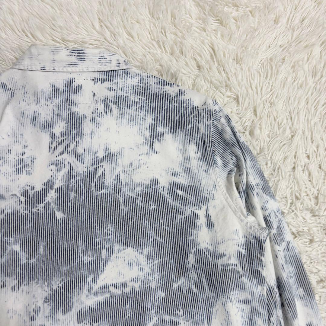 STUSSY ヒッコリーストライプ ガレージジャケット ブリーチ加工 Mサイズ